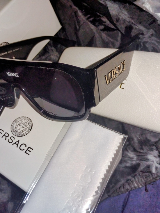 Versace Other - Versace Black And Gold Nib Sunglasses with Gold Logo